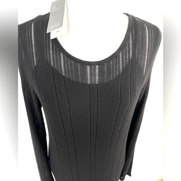 🔥HOST PICK🔥NWT Designer Eileen Fischer Black Knit 2 Pcs Dress - Picture 5 of 11